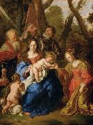 SANDRART, Joachim von Mystische Verlobung der Hl. Katharina und die Hll oil on canvas